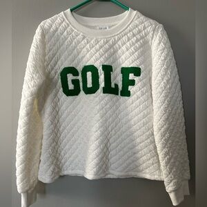 Le Lis White Quilted Golf boutique Sweatshirt and headband